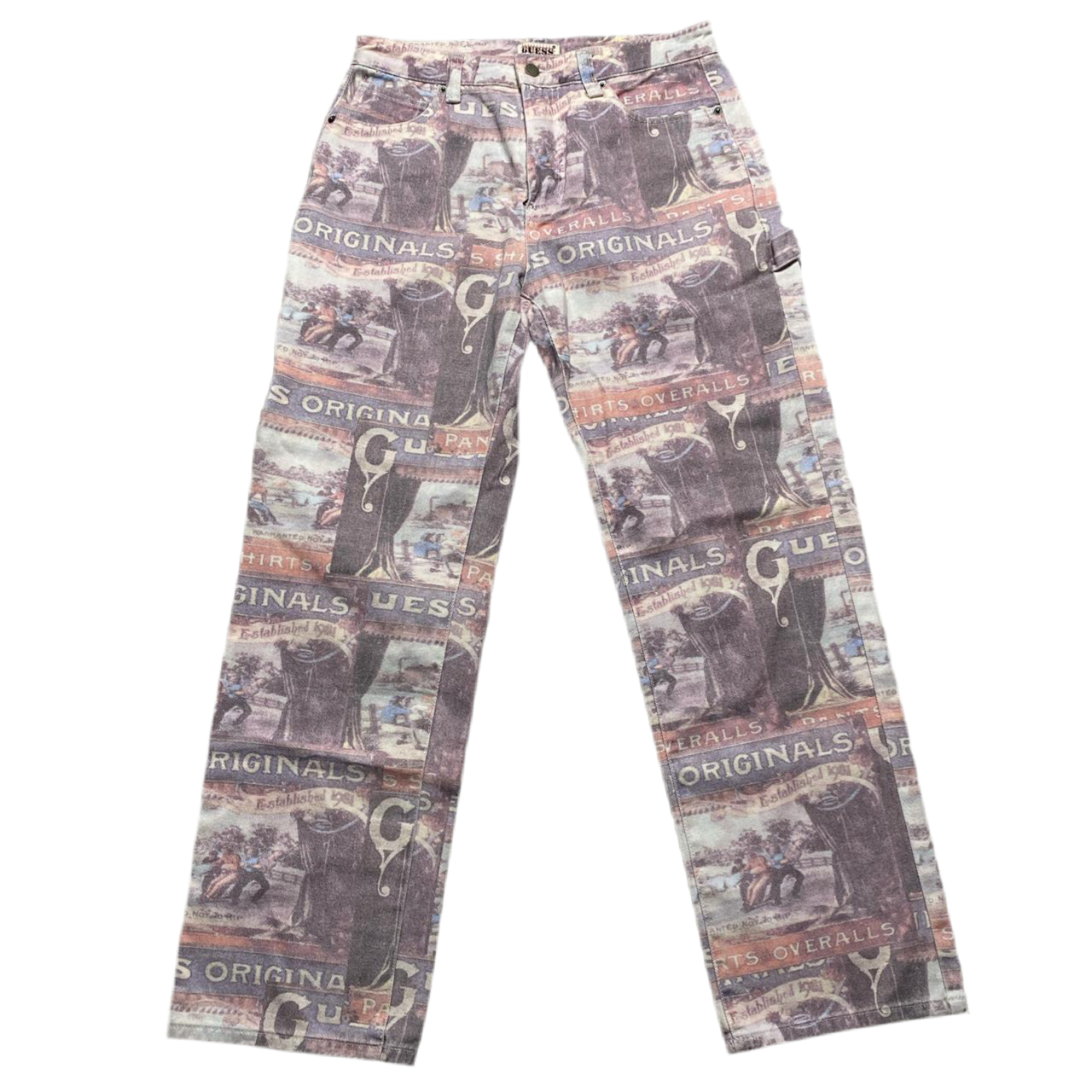 Guess Originals Cargo Carpenter Repeat Print Jeans (30W)