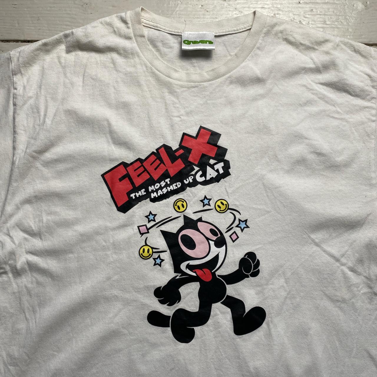 Felix The Mash Up Cat White T Shirt (XL)