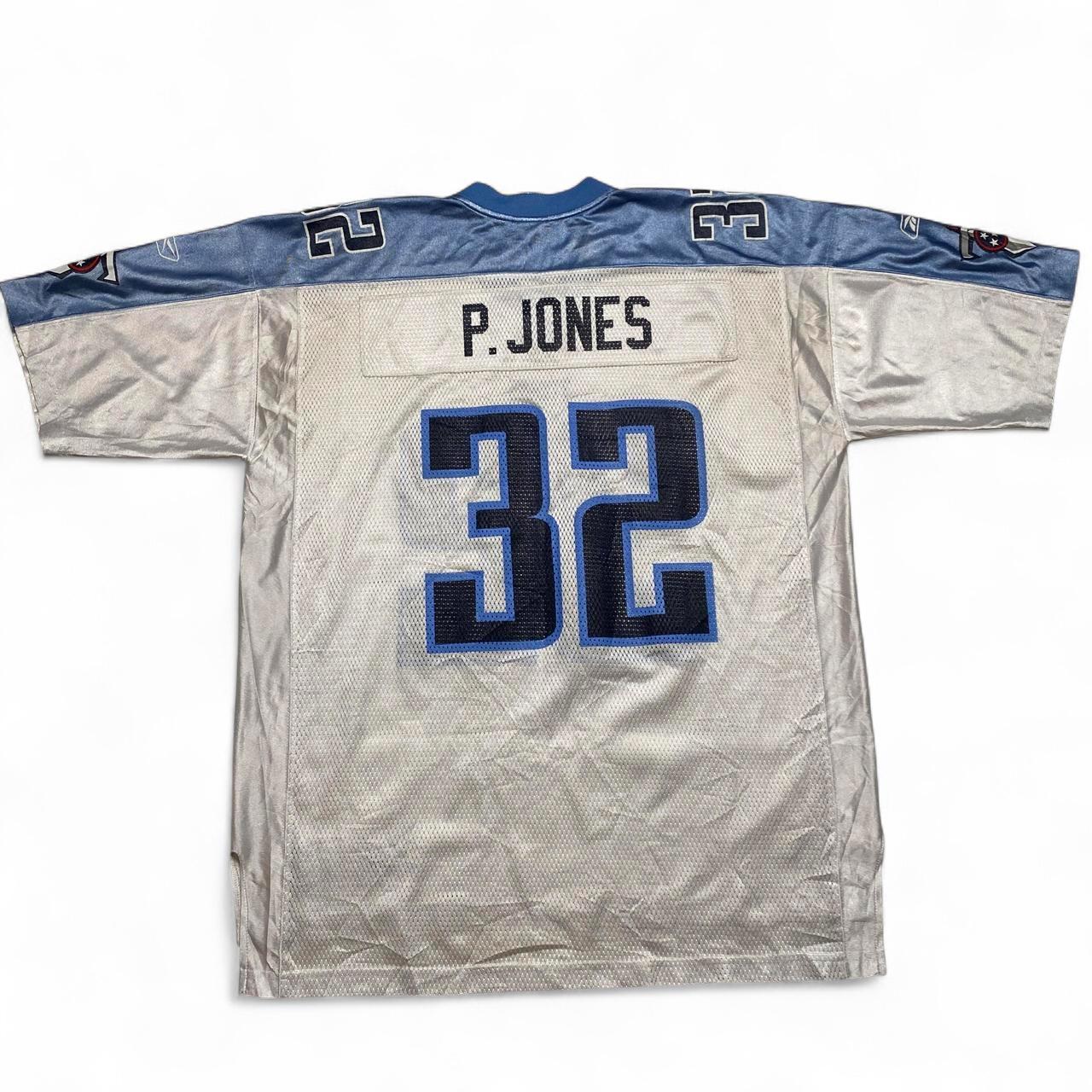 Reebok Tennessee Titans Jones 32 Vintage NFL Jersey Light Blue and White (XL)