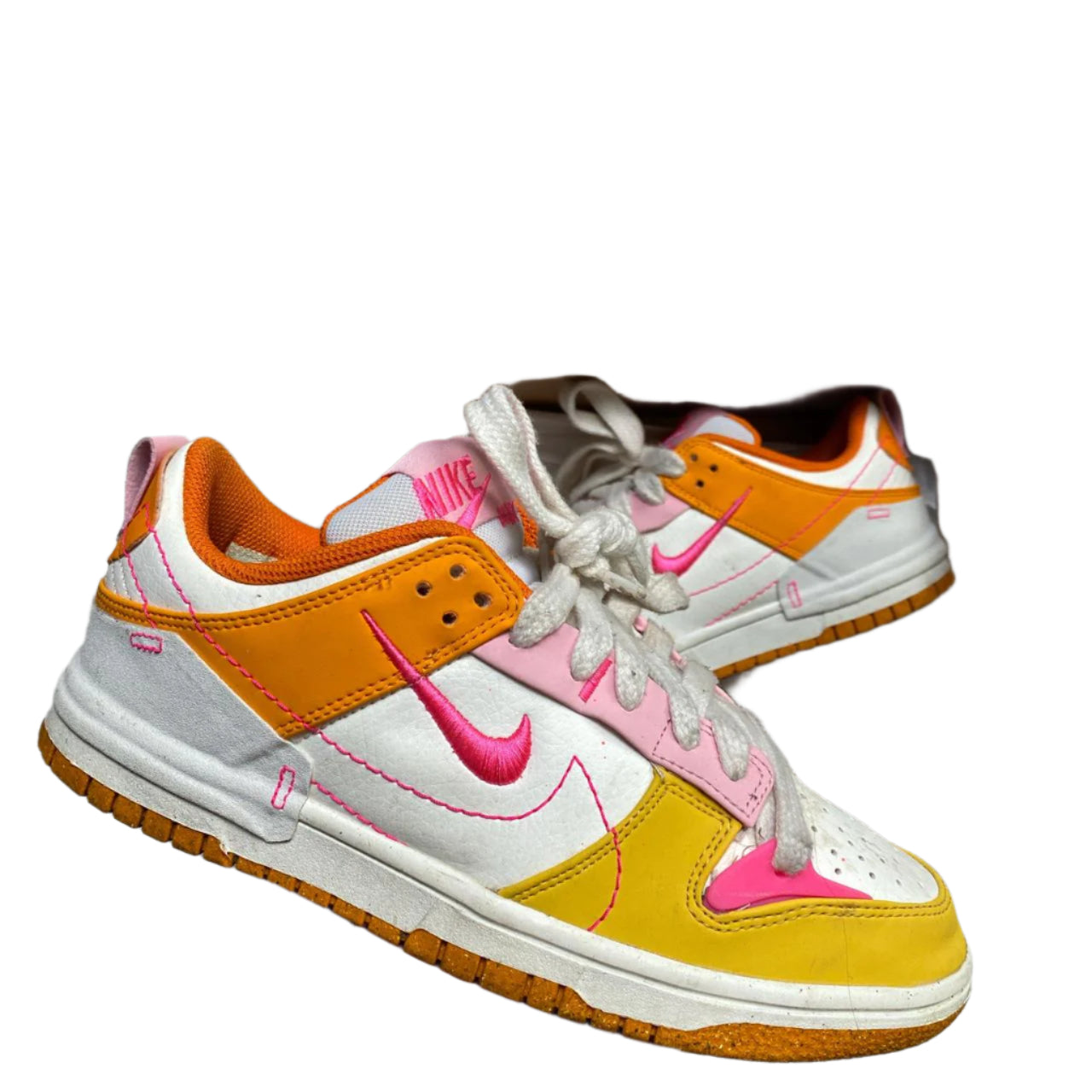 Nike Dunk Low Disrupt 2 Pink Orange Yellow and Cream (UK 5)