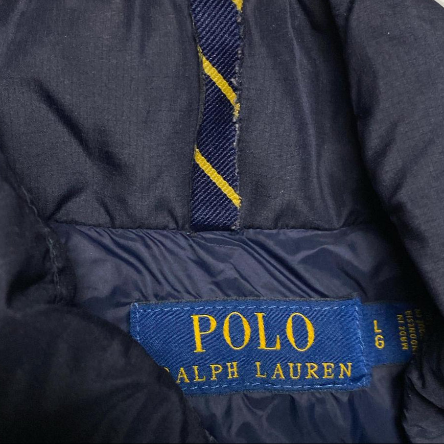 Ralph Lauren Polo Navy and Red Pony Puffer Coat (L)