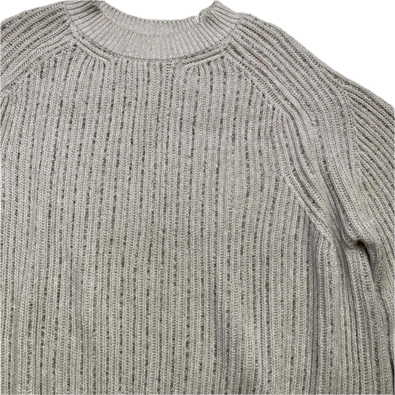 All Saints Cream and Silver Baggy Jumper (M)