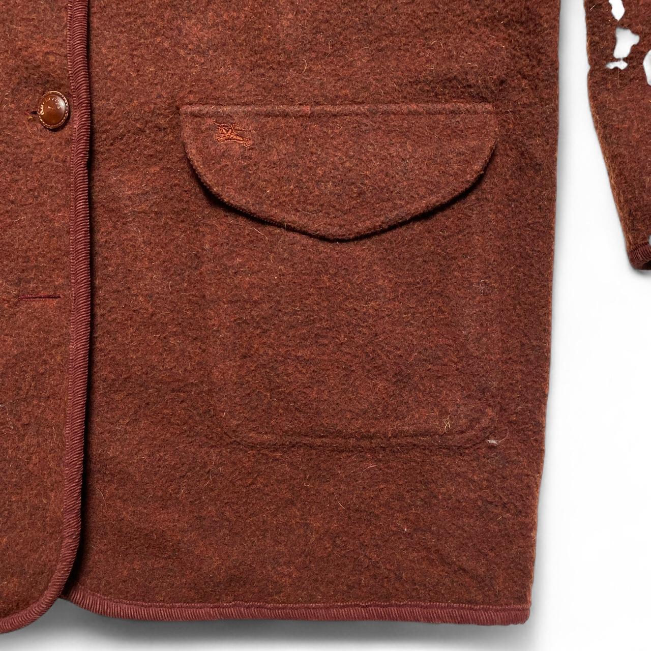 Burberry Burgundy Red Lana Alpaca Wool Womens Coat (M)