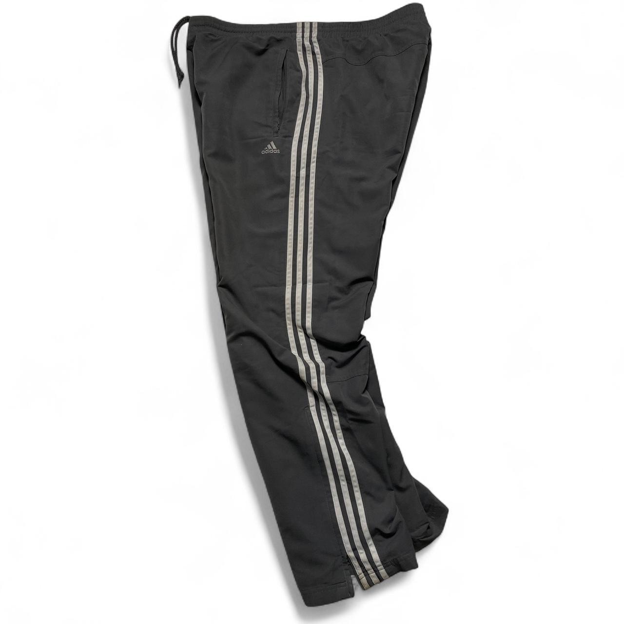 Adidas Grey and White Shell Trackpant Bottoms (L)