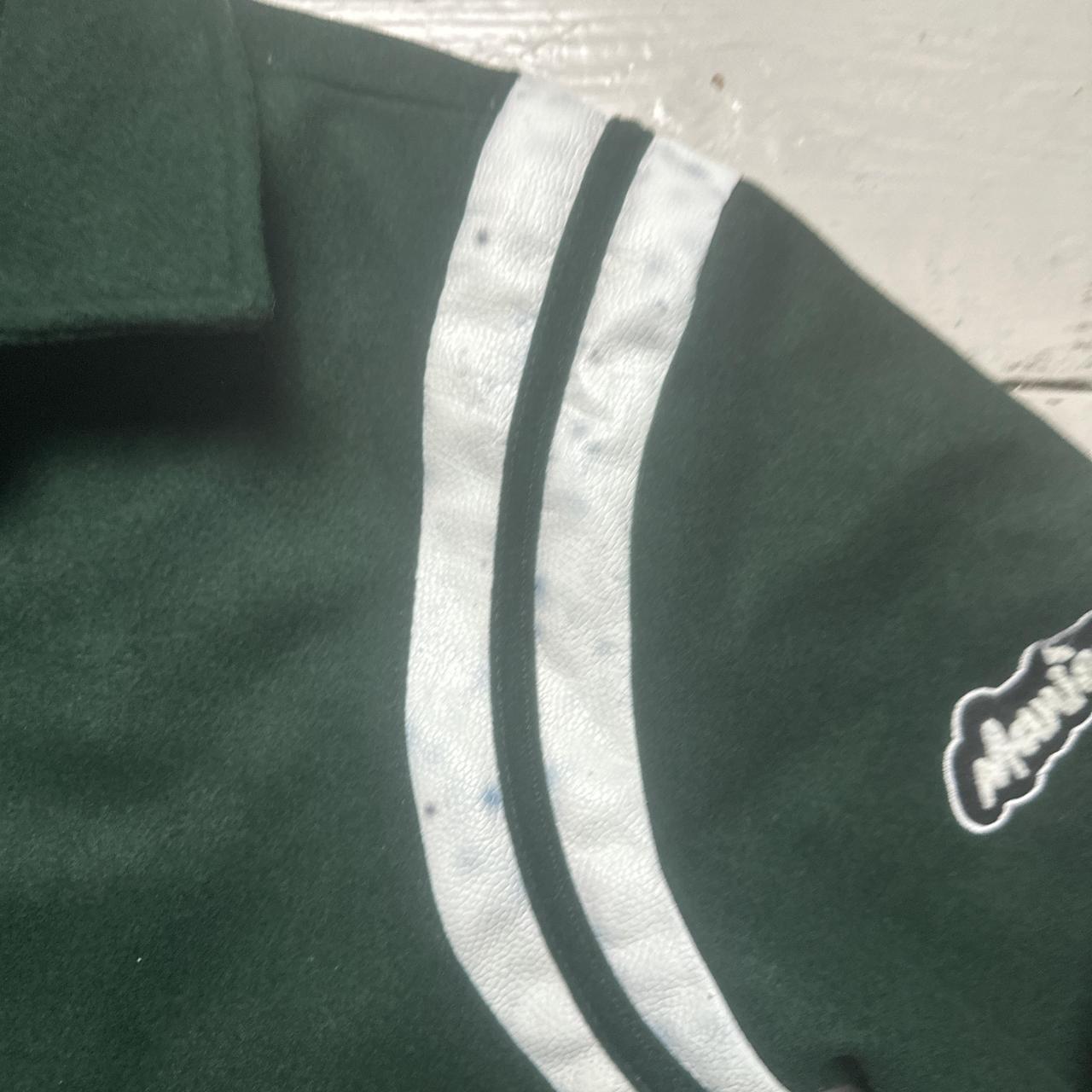 Maniere De Voir World Is Yours Green and White Bomber Jacket (S)