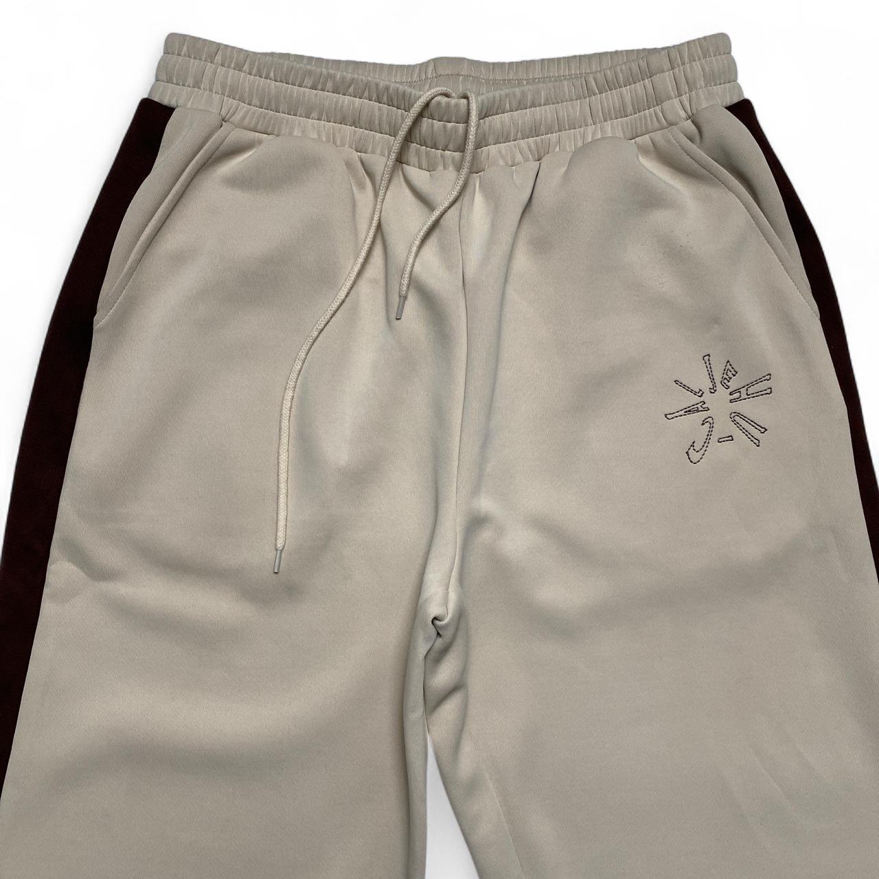 Jehucal Cream and Brown Baggy Trackpant Joggers (L)