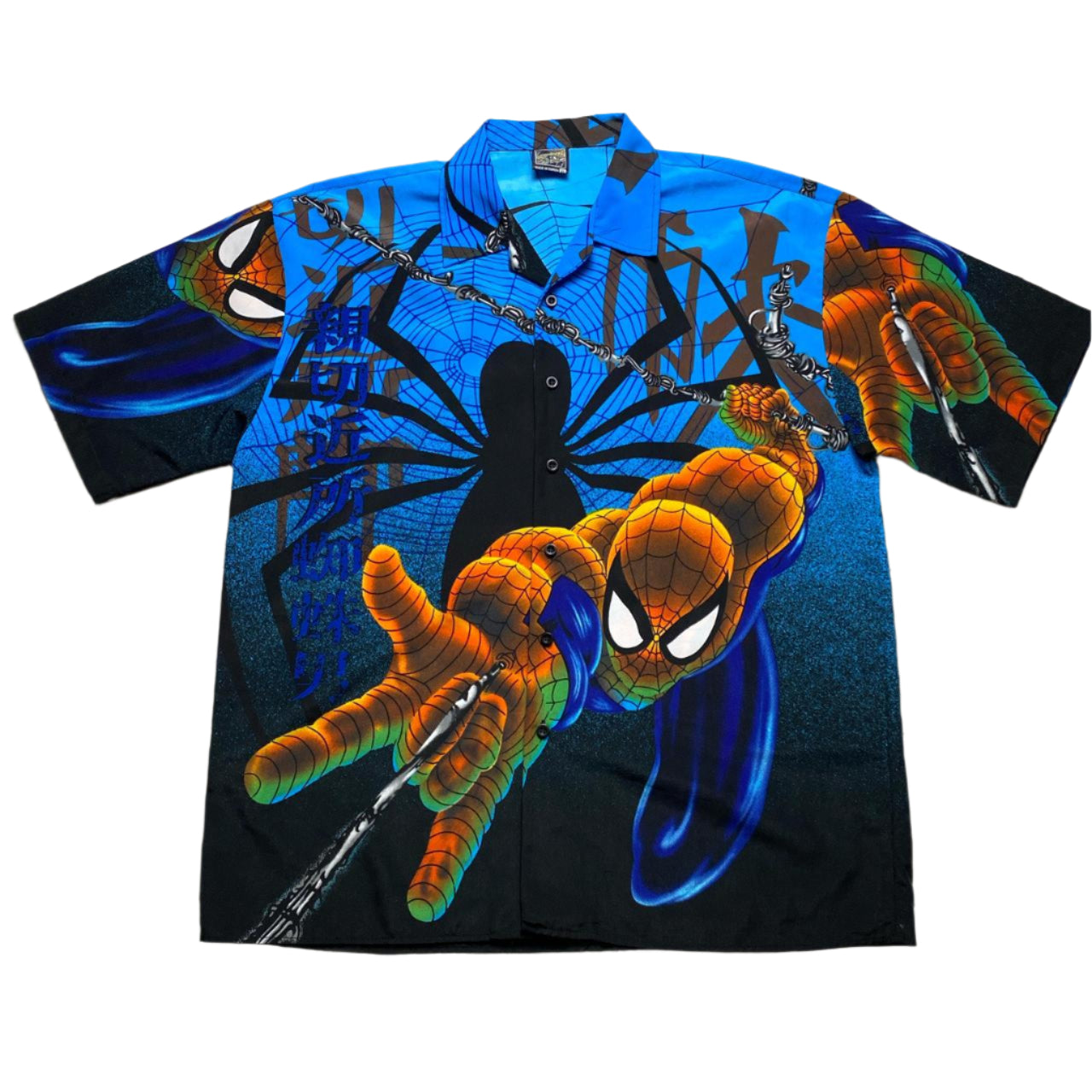Spiderman Vintage y2k Japanese Short Sleeve Shirt (XL)