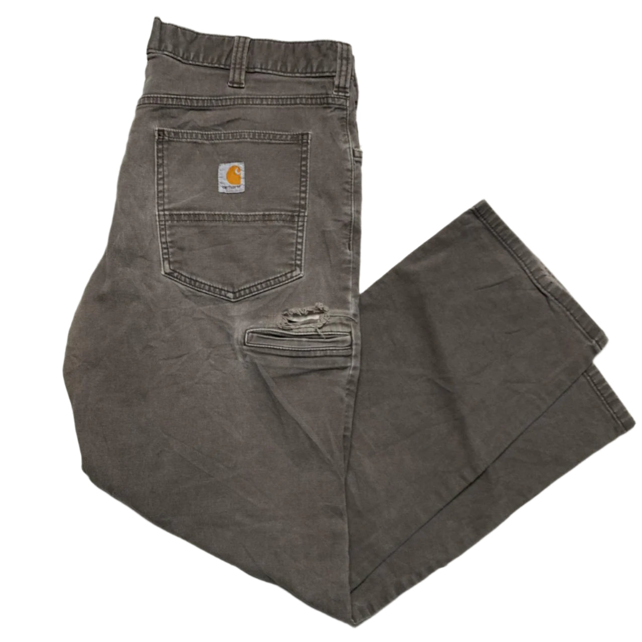 Carhartt Khaki Grey Vintage Workwear Carpenter Cargo Trousers (36W)