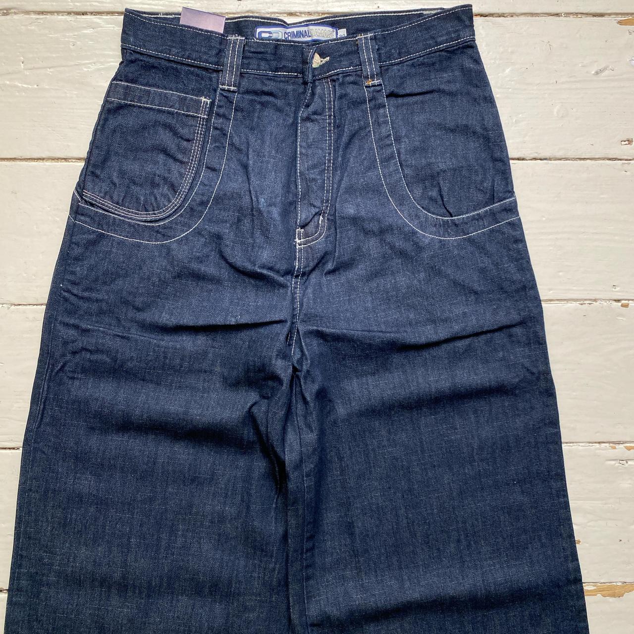Criminal Damage Big Baggy Navy Jeans