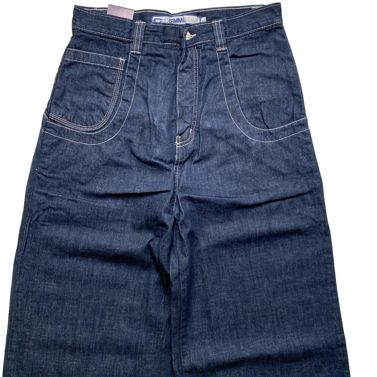 Criminal Damage Big Baggy Navy Jeans (30W)