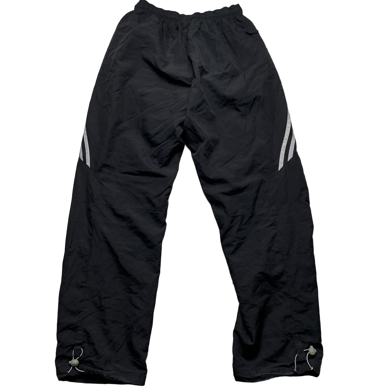 Adidas Black and Grey Shell Trackpant Baggy Bottoms (S)