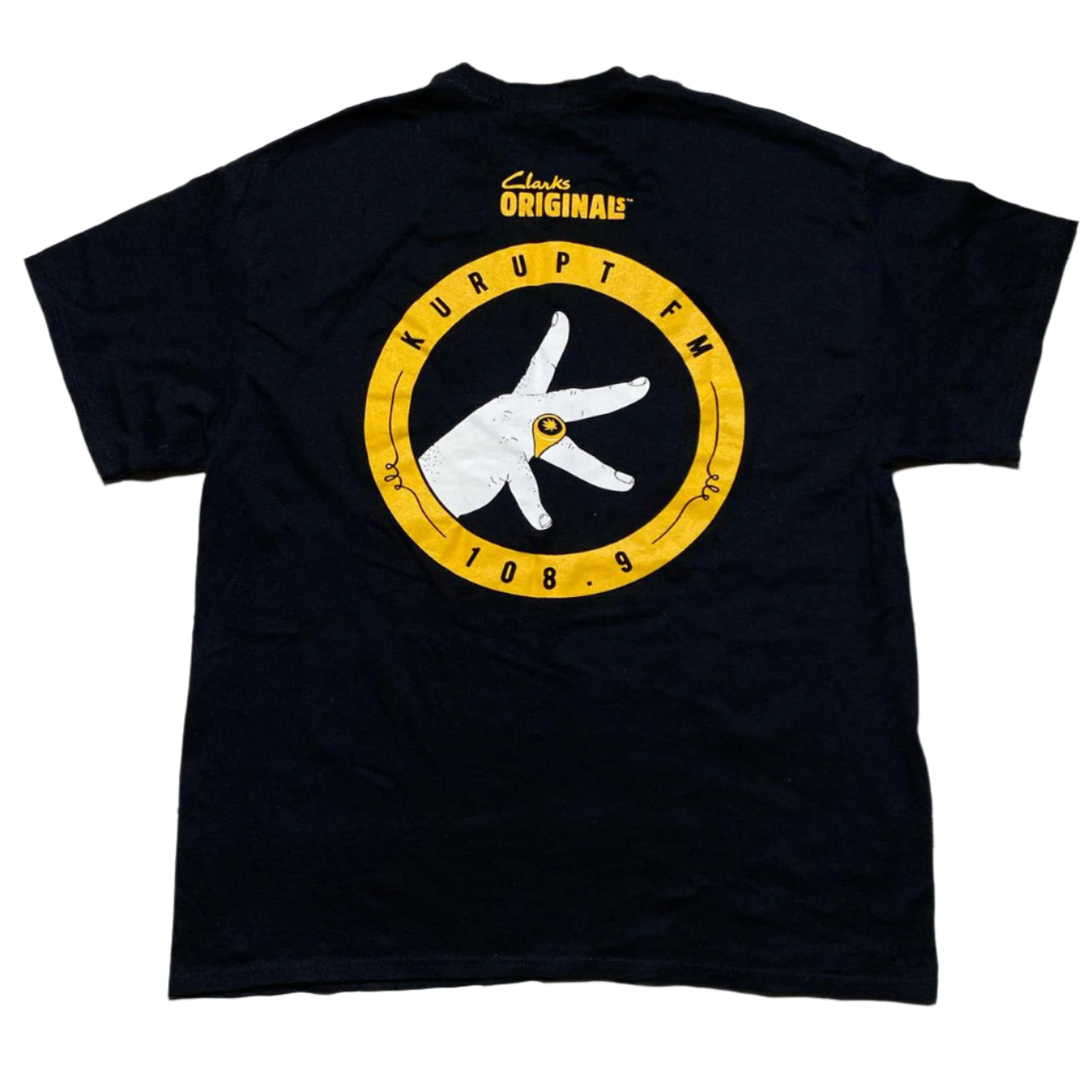 Kurupt FM Clarks Black and Yellow T Shirt (XL)