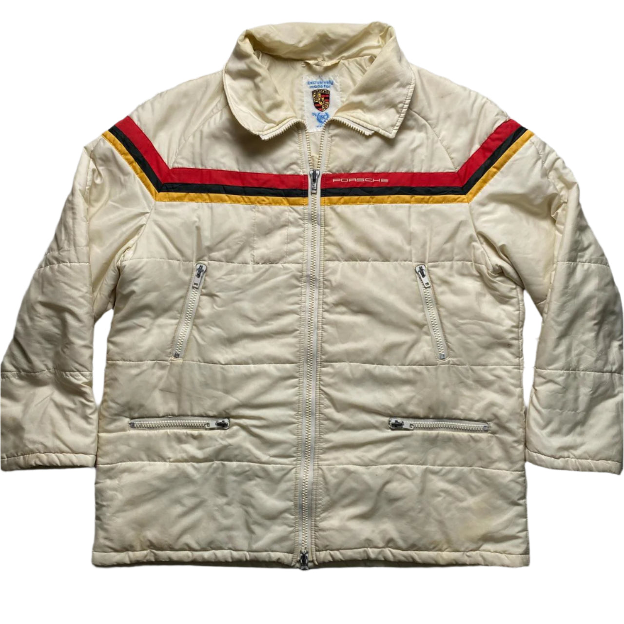 Porsche Vintage Cream Germany Puffer Coat (XL)