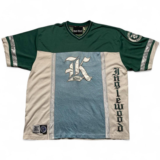 Karl Kani Kane Inglewood Vintage y2k 90’s Green and Blue Jersey (XL)