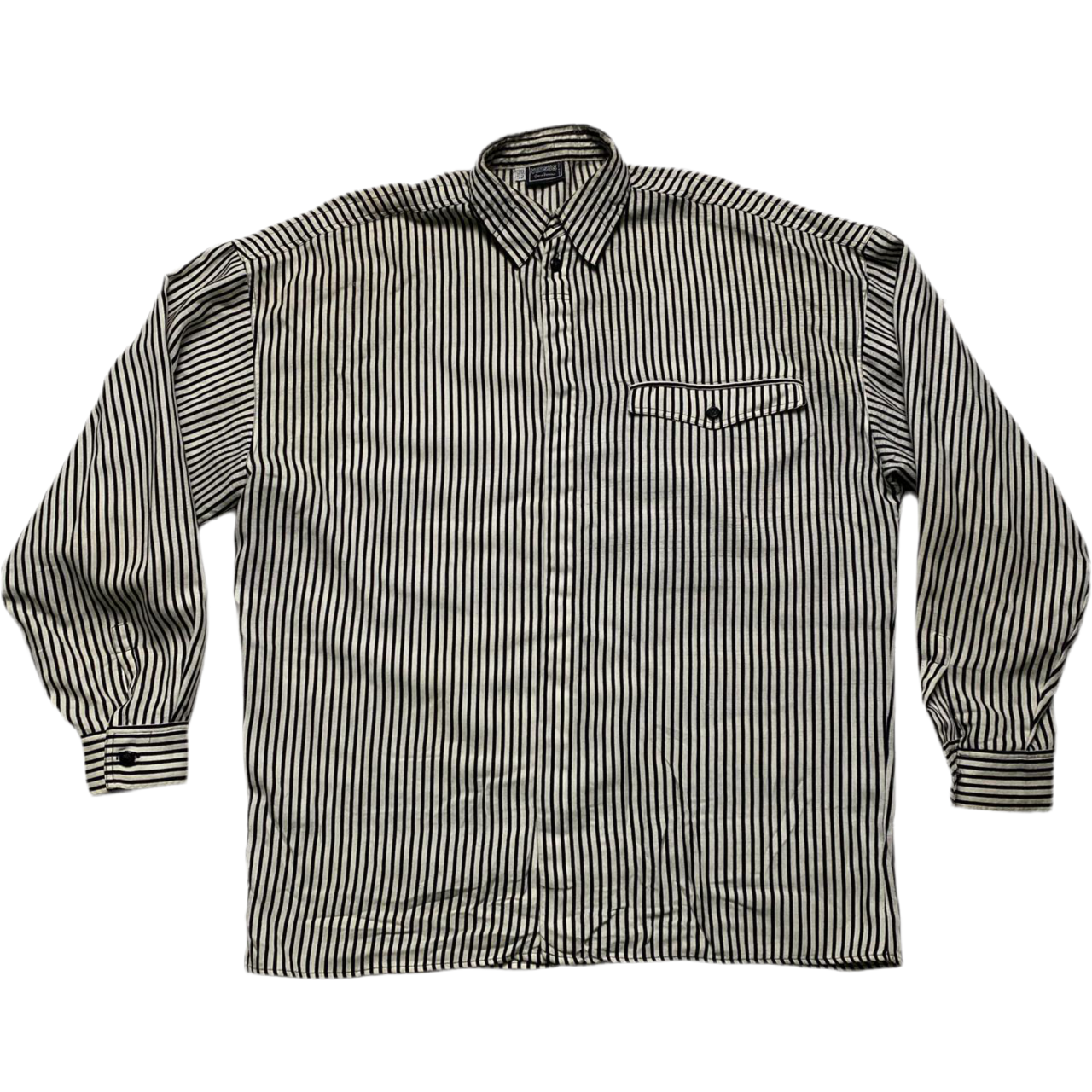 Versus Versace Black and White Striped Shirt (L)