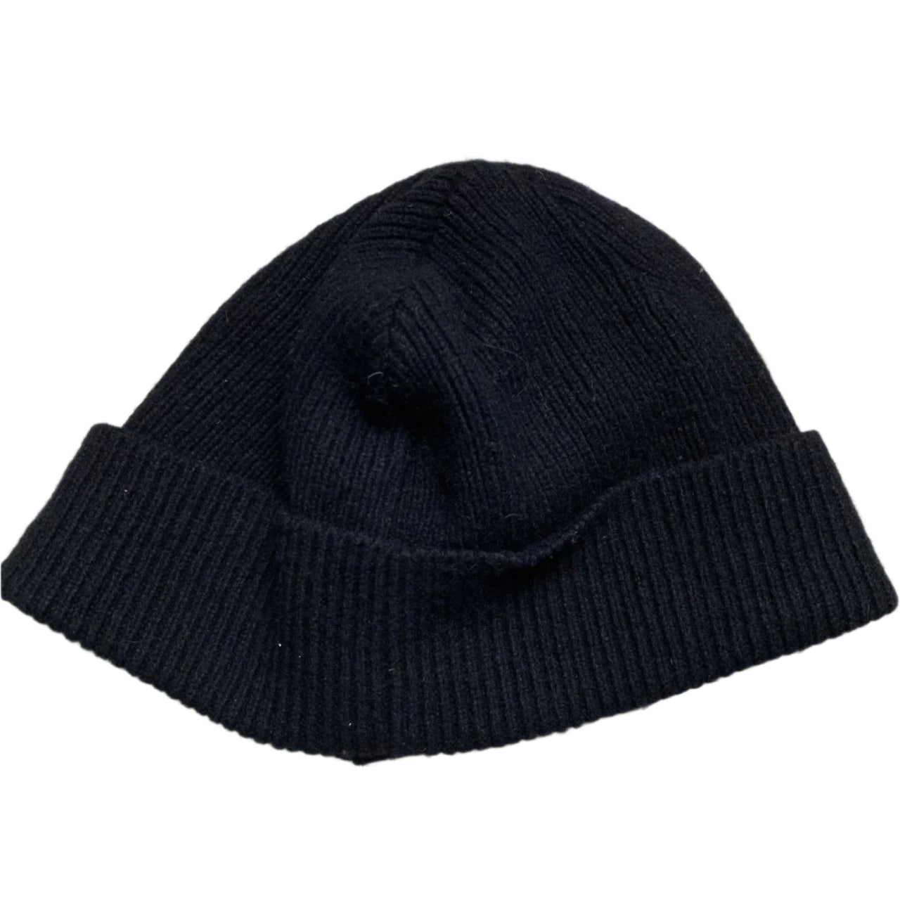 Aries Rubber Patch Black and Blue Strip Beanie Hat