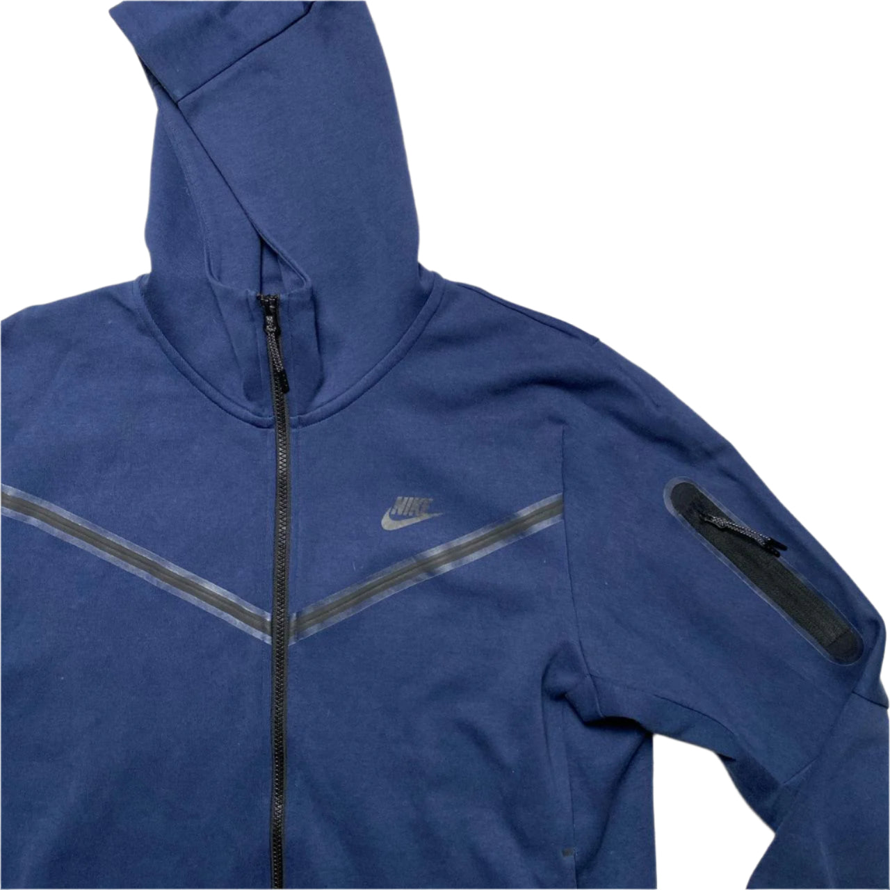 Nike Tech Fleece Navy and Black Hoodie (L)