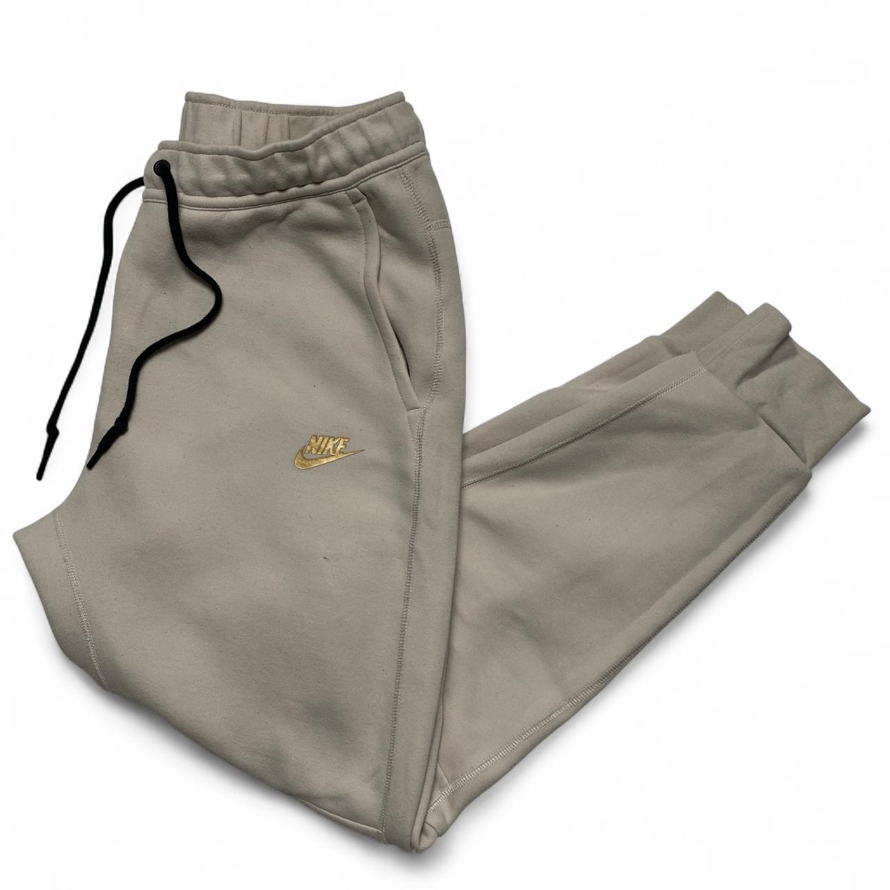 Nike Tech Fleece Cream and Gold Joggers (M)