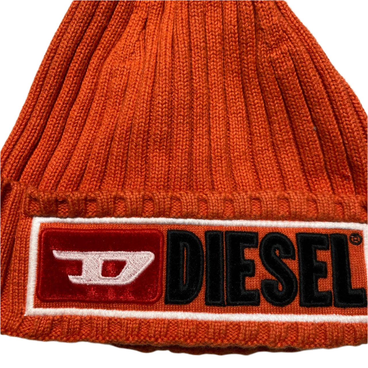 Diesel Orange Red and Black Beanie Hat