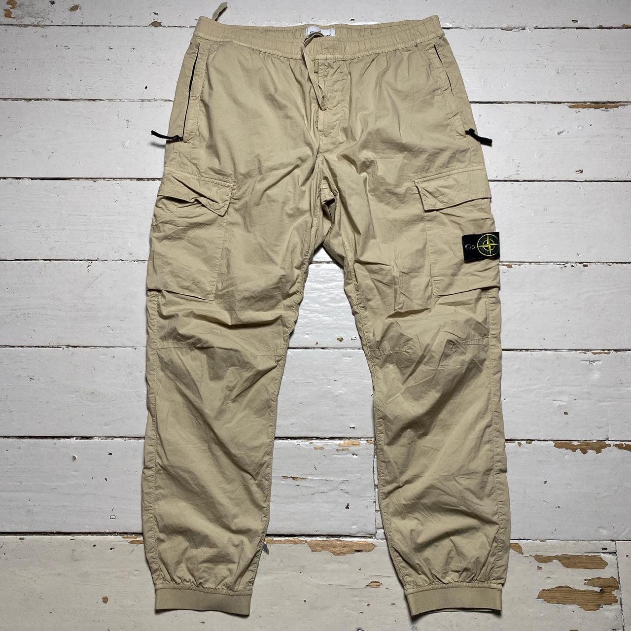 Stone Island Baggy Sand Khaki Cargo Combat Trousers