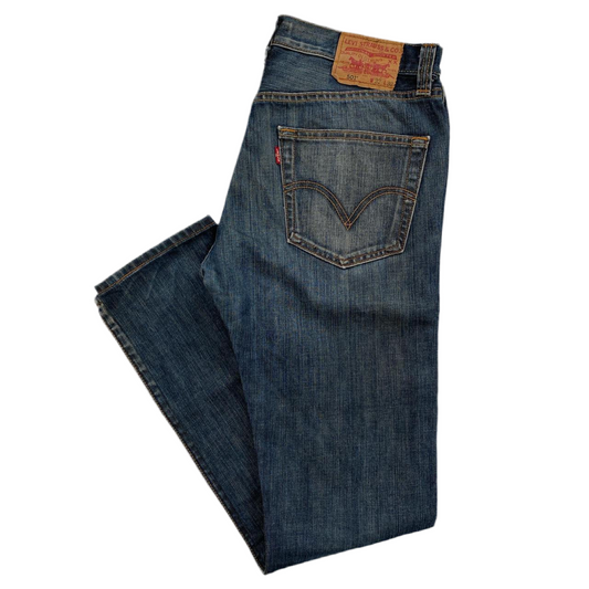 Levis 501 Dark Straight Jeans (32W)