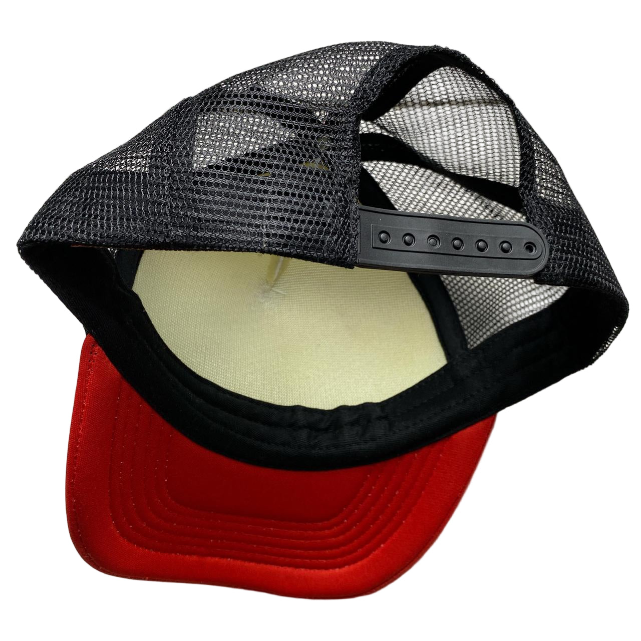 Corteiz Black White and Red Trucker Cap