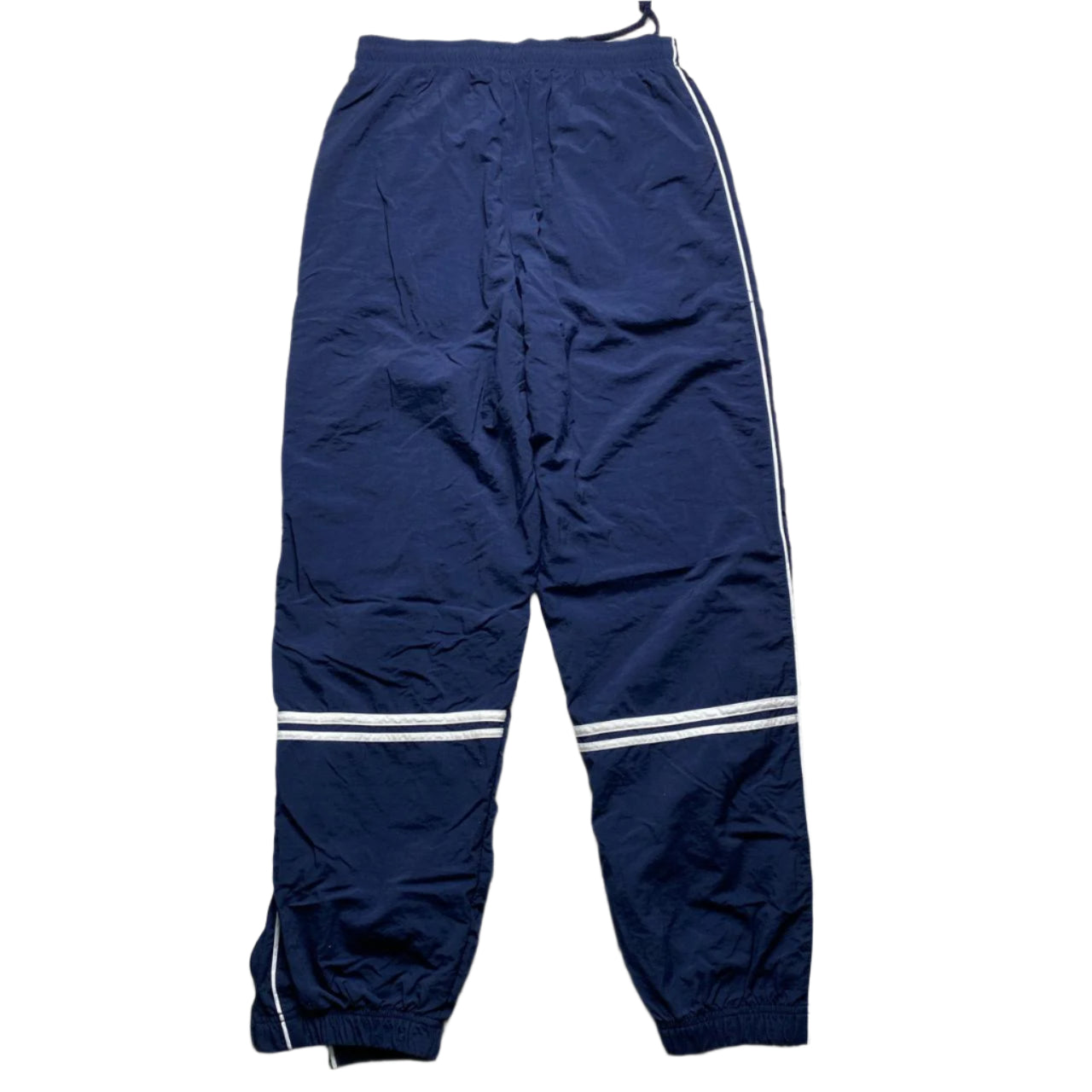 Nike Vintage y2k Swoosh Navy and White Shell Trackpant Bottoms (XS)