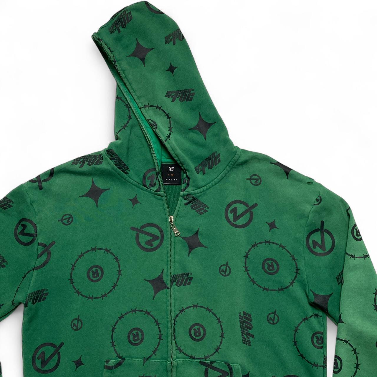 The Very Clean Full Zip Green and Black Hoodie