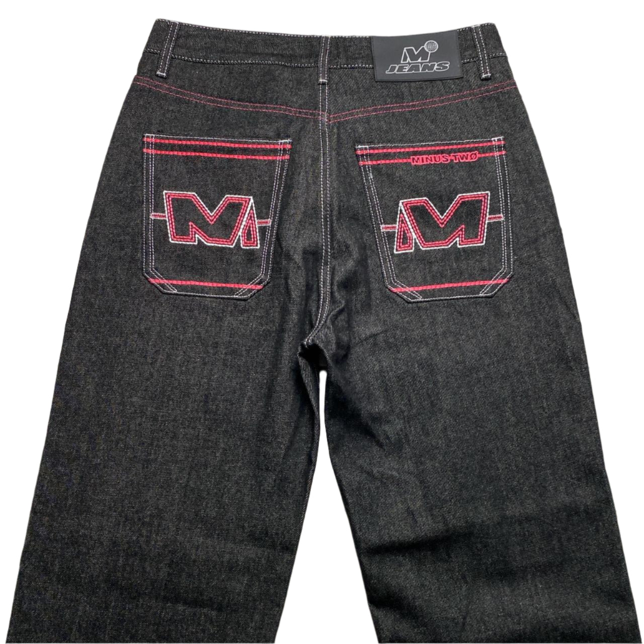 Minus Two Jeans Pink Embroidery Grey Jeans (32W)