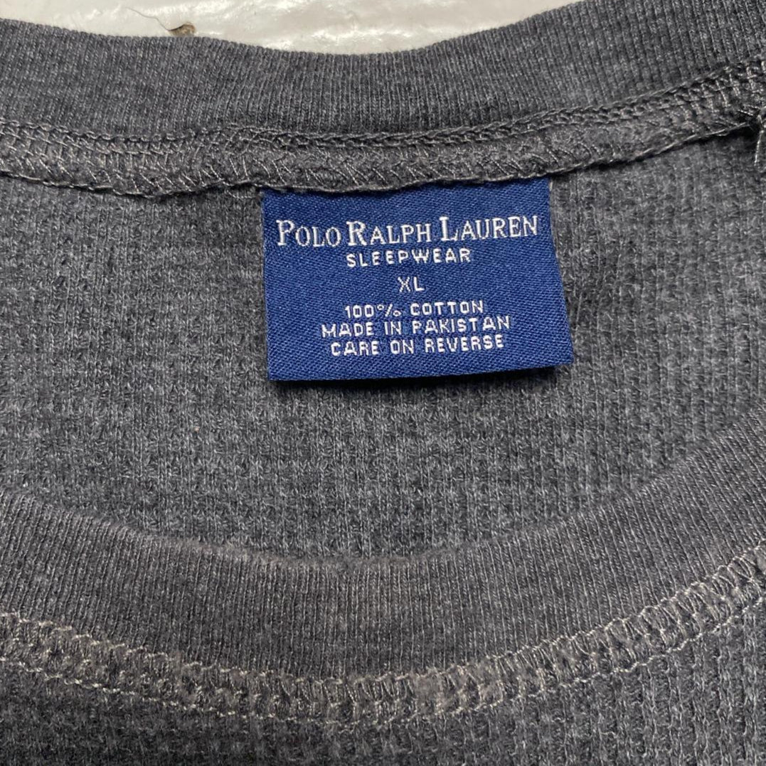 Ralph Lauren Polo Grey and White Waffle Knit Long Sleeve (XL)
