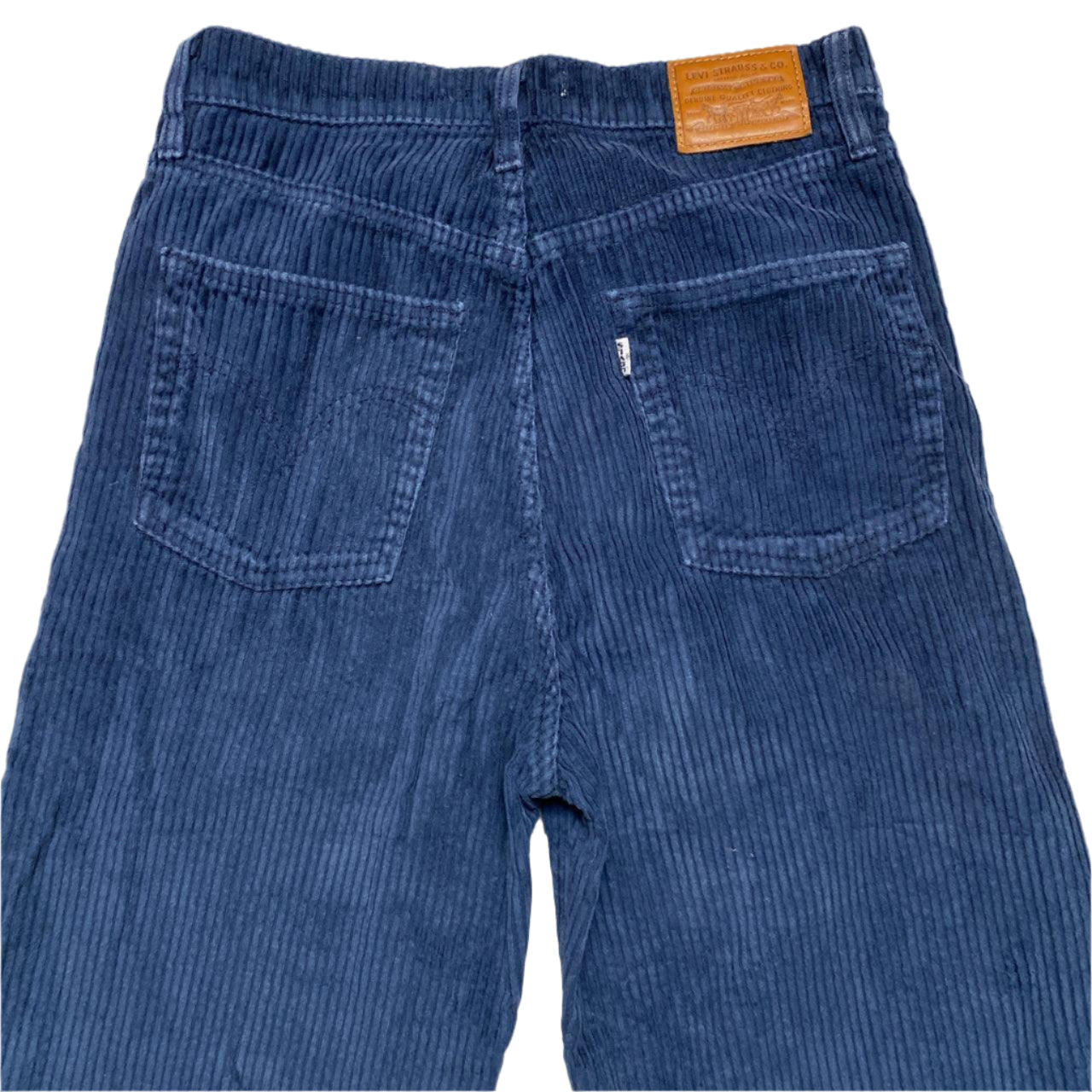 Levis Ribcage Wide Leg Womens Navy Corduroy Jeans (29W)