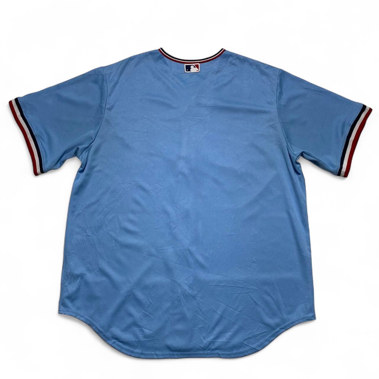Nike Minnesota Twins Baby Light Blue and Red Baseball Jersey (XL)