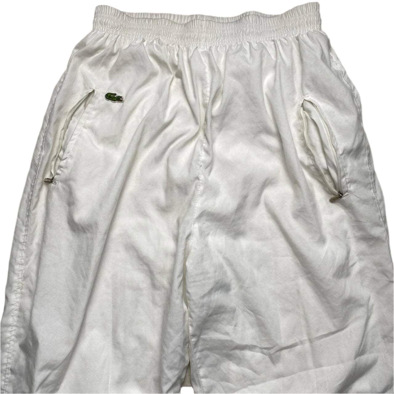 Lacoste Vintage White Shell Trackpant Bottoms (M)