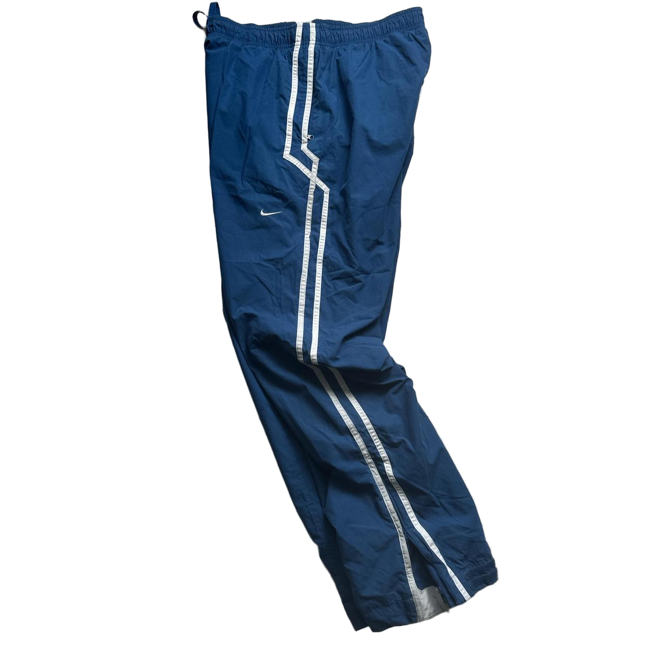 Nike Vintage Blue and White Shell Trackpant Bottoms (M)