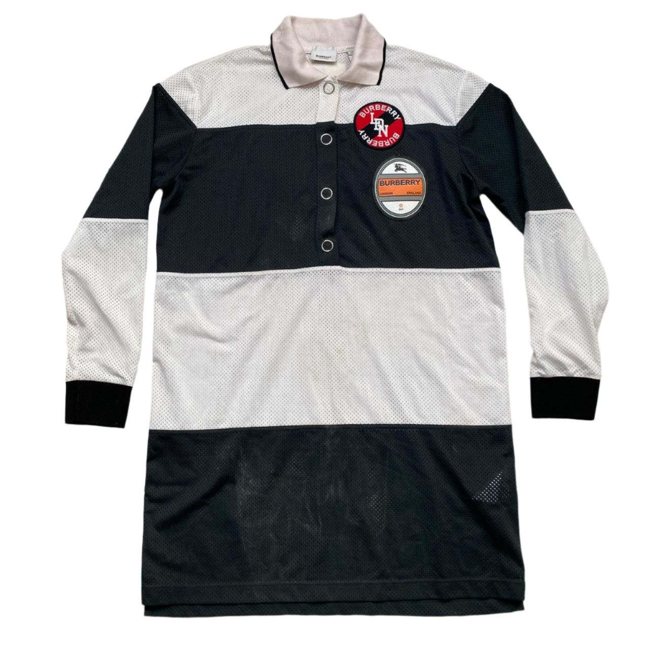 Burberry London Rugby Type Mesh Polo Jersey (S)