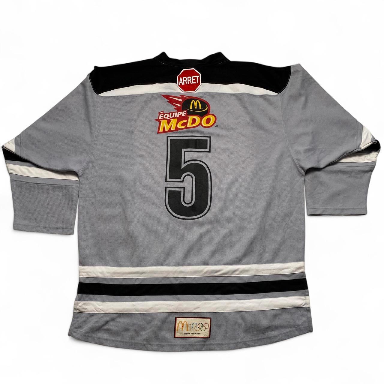 Canada McDonalds Grey Black and White Vintage y2k Hockey Jersey (L)