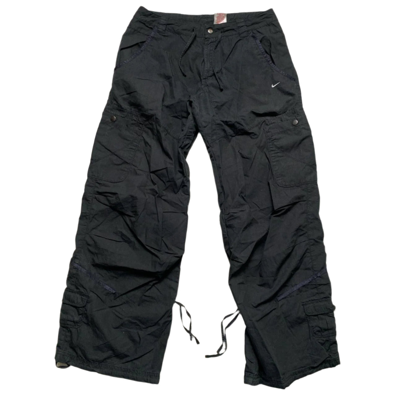 Nike Baggy Cargo Black and White Small Swoosh Bottoms (10)