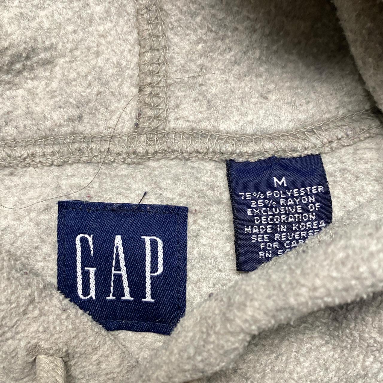 GAP Grey Fleece Hoodie Navy Spellout (M)