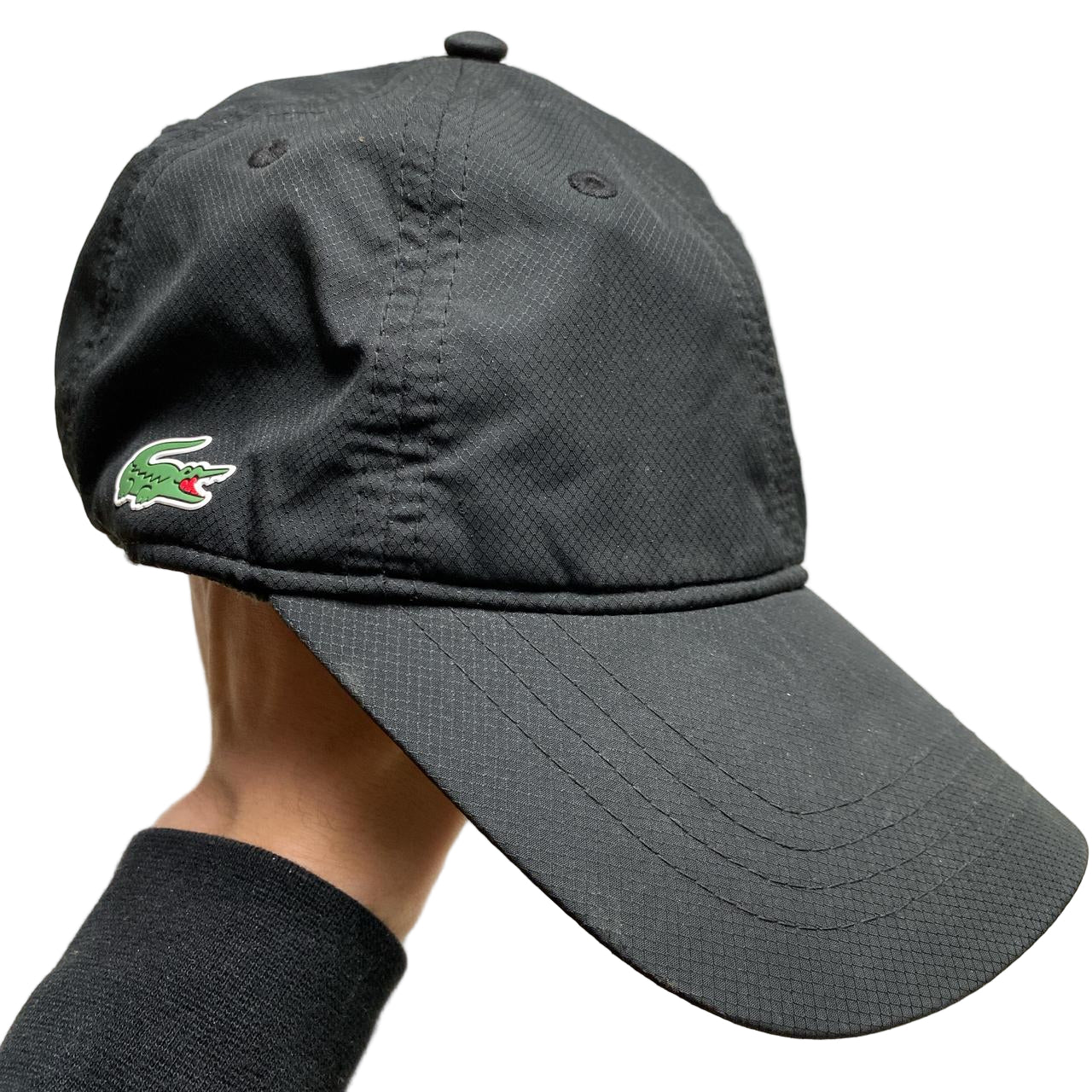 Lacoste Black and Green Croc Cap