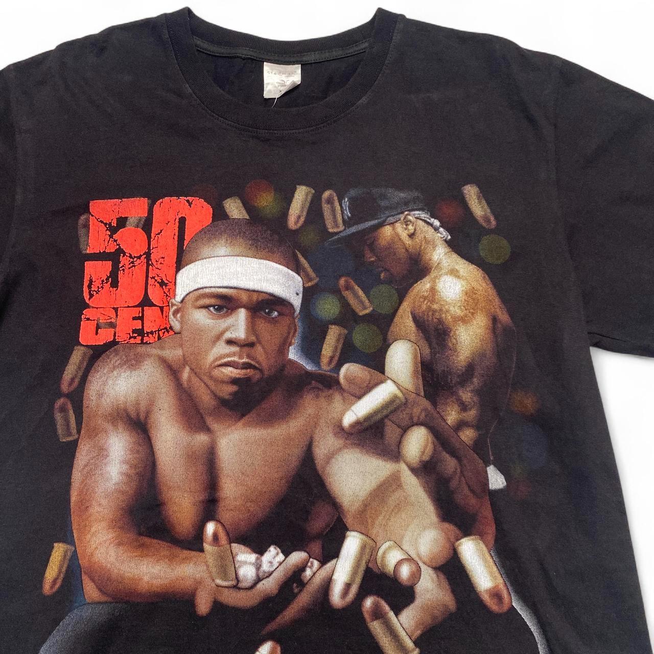 50 Cent Vintage y2k Black Get Rich or Die Trying Bulletproof T Shirt (XL)