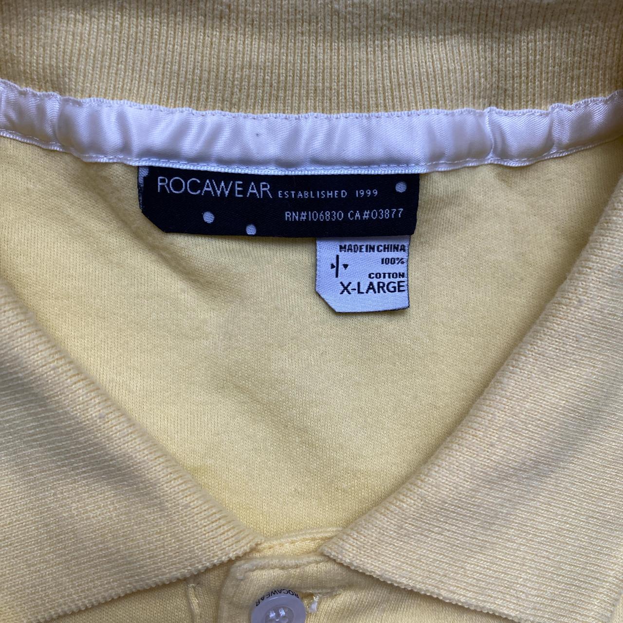 Rocawear Yellow Brown and Orange Polo Shirt (XL)