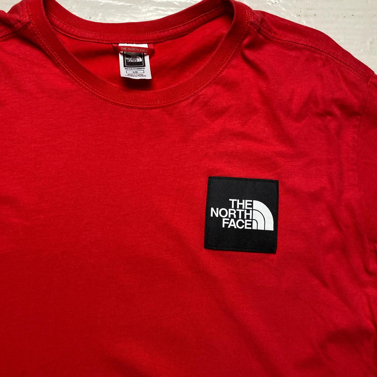 The North Face Red Black and White Long Sleeve T Shirt (L)