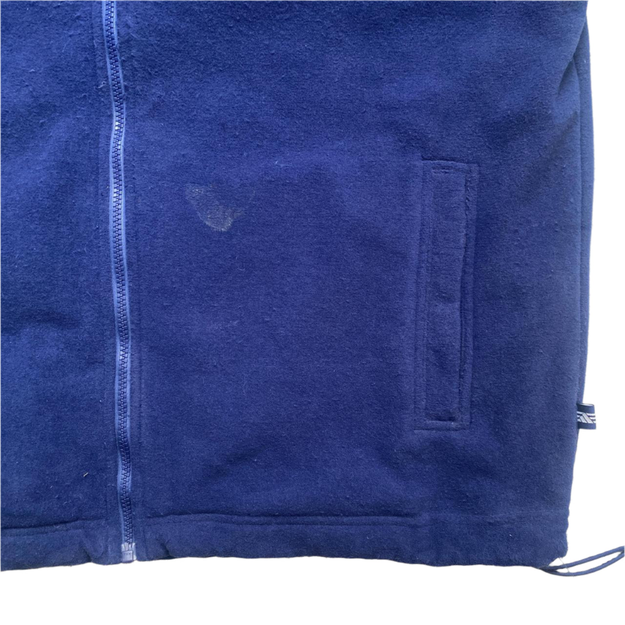 Adidas Navy and White Climawarm Fleece and Shell Zip Jumper (L)