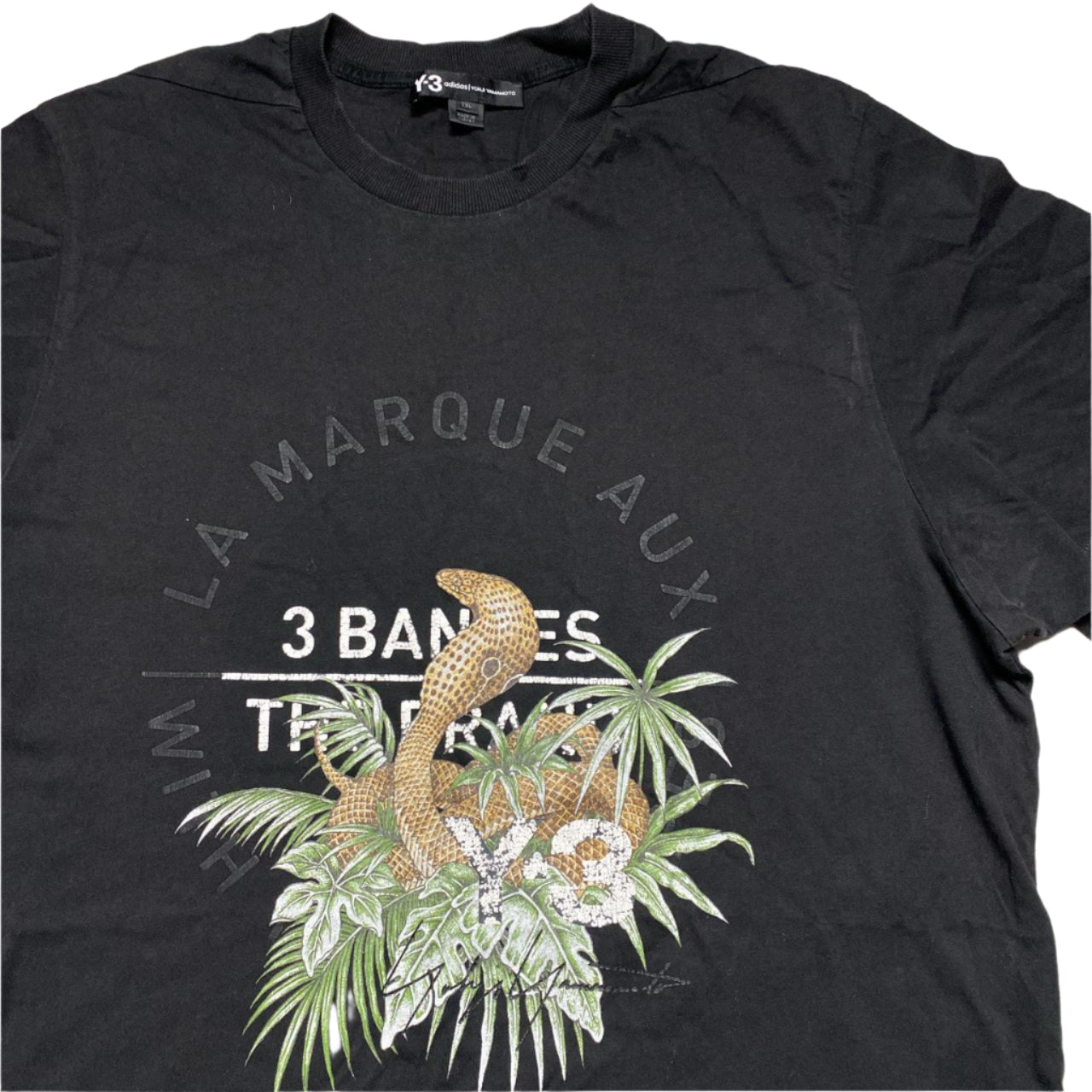 Y-3 Black Snake in the Bushes T Shirt (2XL)
