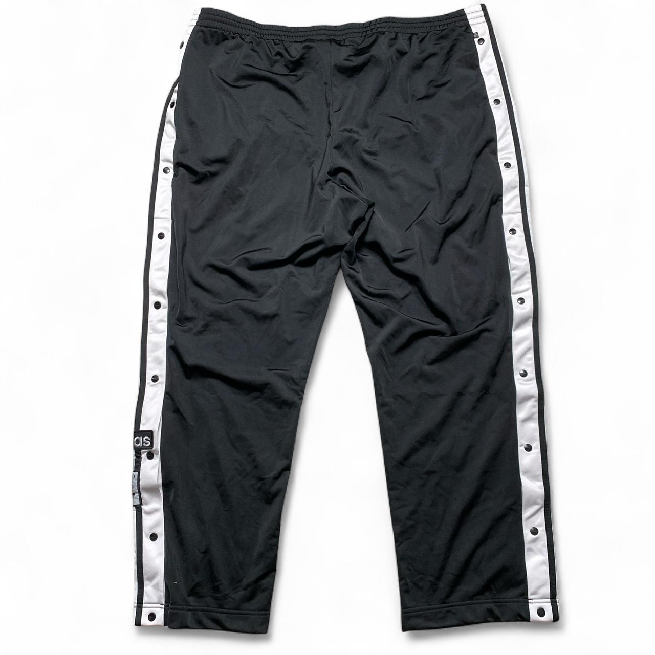 Adidas Black and White Popper Baggy Trackpant Bottoms (4XL)