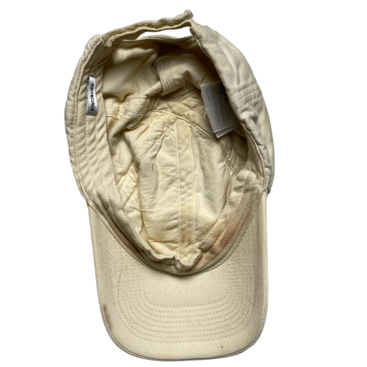 Balenciaga Cream White and Black Cap