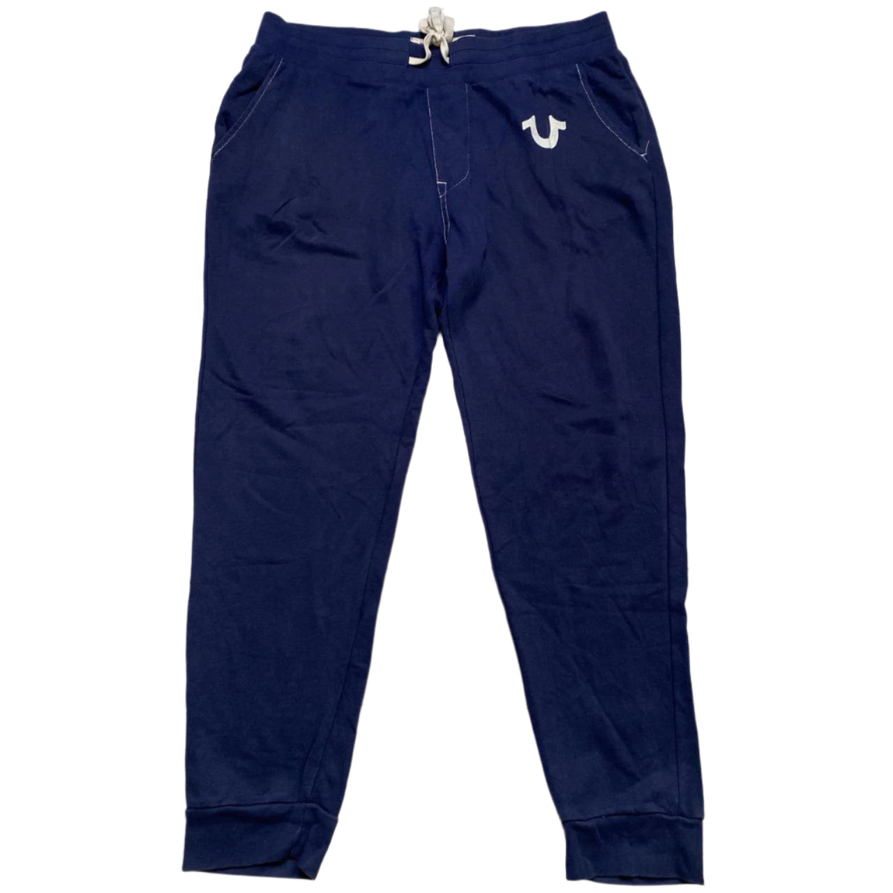 True Religion Navy and White Baggy Joggers (L)