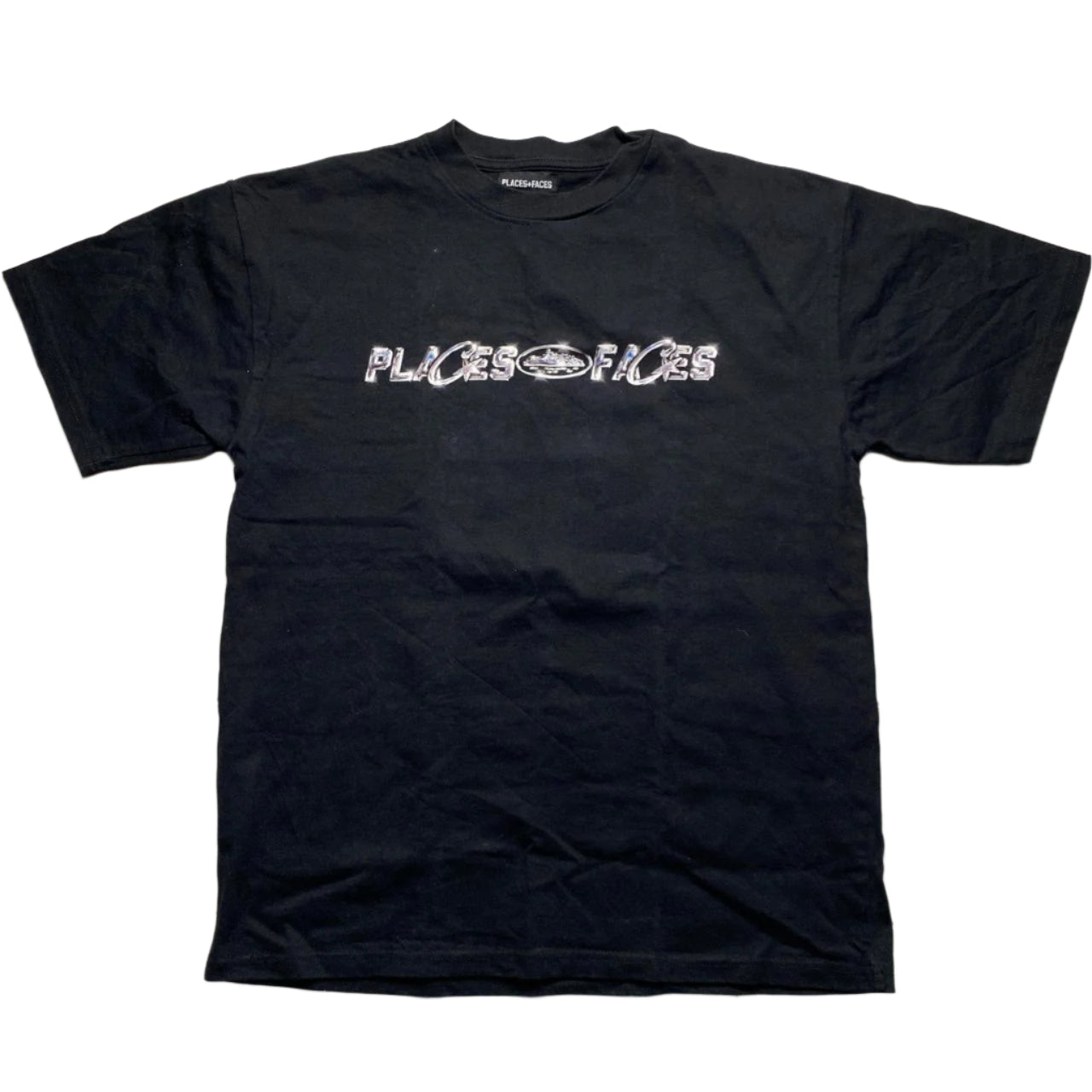 Places and Faces Corteiz Black ad Chrome T Shirt (M)