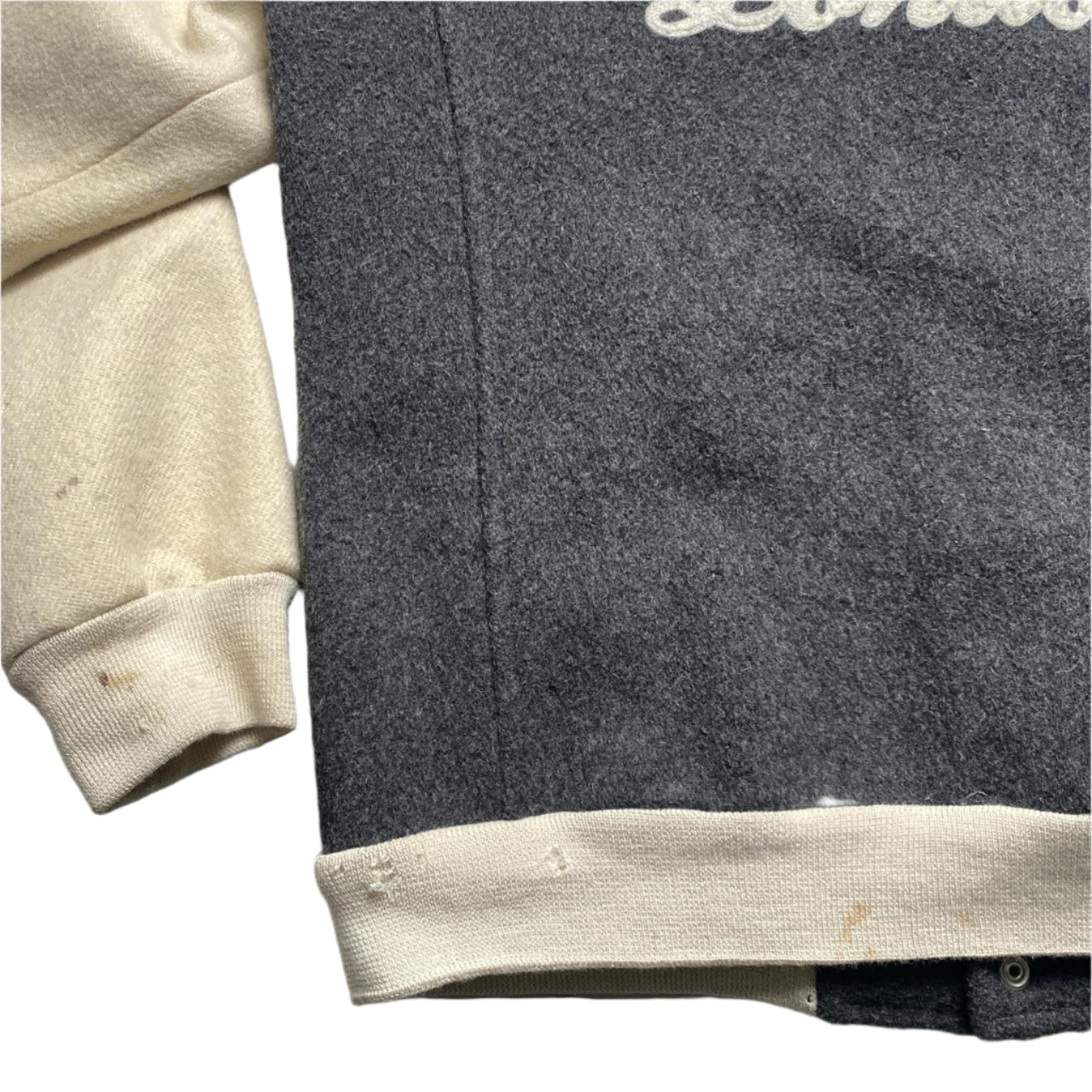Palace London Wool Bomber Jacket Grey and White (XL)