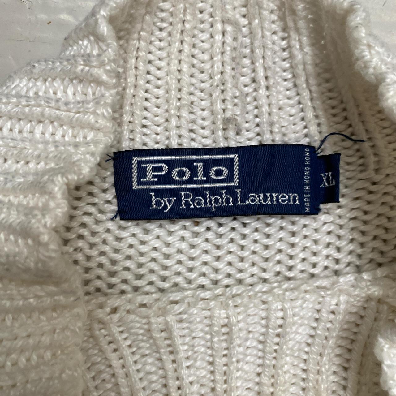 Polo Ralph Lauren Vintage White Thick Knit Jumper White (XL)